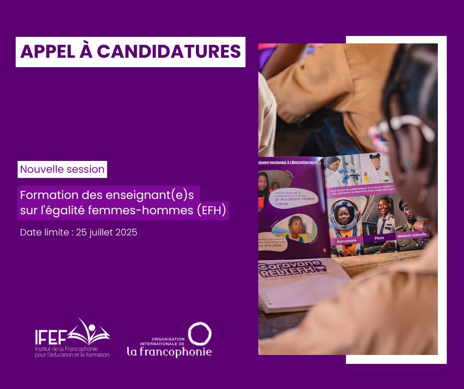Appel à candidatures – Égalité femmes-hommes en éducation