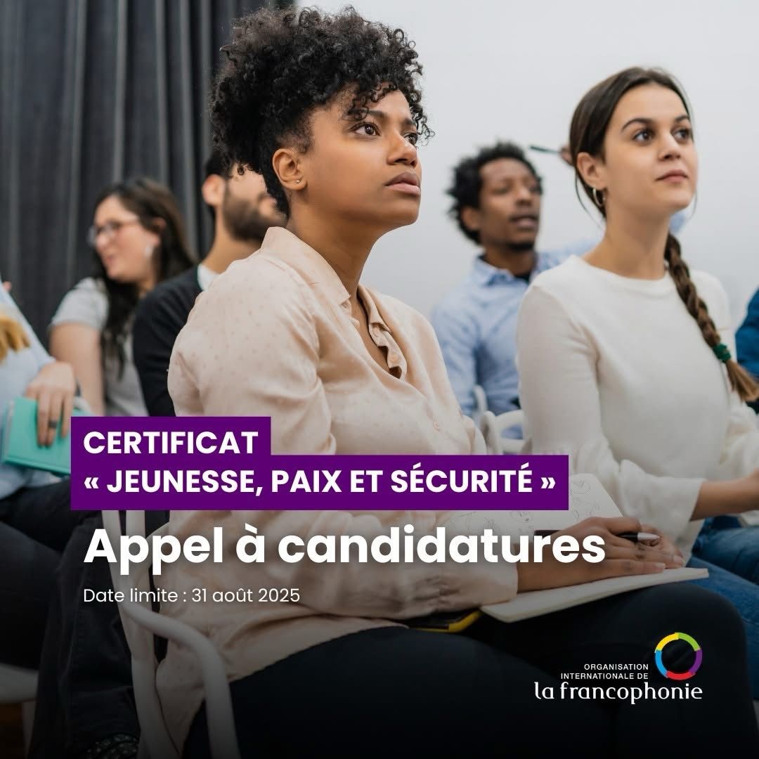 Certificat Jeunesse, Paix et Sécurité – 2ᵉ édition ouverte